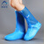 阿力牛 AZF89 三排扣一体成型防水鞋套 PVC加高加厚防雨鞋套 高筒蓝色 M(36/37码) 