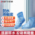 安达通 防雨鞋套 男女通用加厚底pvc透明雨鞋防水防汛防滑雨靴套  蓝色 M码（37-38） 