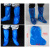 久匀 一次性鞋套长筒加厚防水防滑耐磨透明脚套长筒 长筒蓝色10双 均码