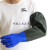 适用加长防水手套工作耐磨加厚防滑长袖防油耐酸碱橡胶胶皮水产 70cm蓝色松紧款(布里) XL