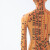 动力瓦特 针灸人体模型 穴位模型 中医经络人体模型 扎针小皮人 54cm女铜色软质款 
