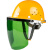 安全帽式电焊面罩烧焊工防护罩脸部面屏防飞溅打磨透明焊帽头戴式 支架+茶色屏