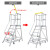 脚手架全套瑞居铝合金登高梯移动平台梯移动梯子带轮平台梯脚手架 FP8平台高度1.97m+1m护栏高度移