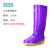 雨鞋女士中筒高筒雨靴成人水鞋时尚水靴保暖加绒防水胶鞋套鞋 紫色高筒单鞋 36