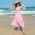 孜霓苗族服装女沙滩裙女海边度假波西米亚长裙2023新款短袖超仙显瘦雪 黑色喇叭袖 S