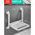 浴室折叠凳卫生间老年人洗澡凳老人扶手栏杆壁挂式防滑安全沐浴椅 CE双扶手加宽-白色 宽度55CM