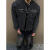莱森爵男易穿搭配的上衣cleanfit黑色垫肩牛仔春秋短款高级感痞帅美式复 黑色N1224 M