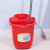 塑料挤水桶手压地拖桶拖地拖把桶老式旋转拧水单桶手动墩布桶 502大红色一套(带篮子)+1个篮子