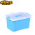 透明手提收纳盒大中小3件套多彩收纳箱收纳盒整理箱塑料玩具箱 纯蓝色 手提小号：28*21*17厘米