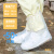 一次性雨鞋鞋套下雨天防水防滑透明塑料加厚耐磨脚套防雨高筒长筒 50只透明短筒短筒款*防水防泥/ 均码