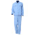 百舸 水洗棉夏季工作服 长短袖男女装厂服（水洗蓝短袖套装） 175/XL