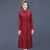 锦丽唯旗袍中国风秋季两件套连衣裙2024新款中年女装时尚显瘦遮肉套 红色连衣裙 XL 建议体重90-105斤