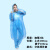 定制成人儿童加厚一次性雨衣长版全身透明男女款大码防护可携式户 加厚两件式两件套蓝 均码