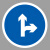 交通标志指示牌停车场限高限速限宽铝合金板反光膜安全道路标识牌 直行向右转弯 1.2MM厚铝板直径60cm