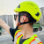 HKNA工地安全帽带护目镜防砸夏季透气男建筑工程头盔国标定制 粉色茶色镜