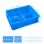 塑料分格周转箱长方形塑料盒格子零件盒工具箱胶箱四格收纳整理箱 蓝色350四格350x200x90mm 四格箱