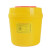 得筑工品 圆形利器盒锐器盒 医疗垃圾桶黄色医疗废物利器盒带盖按压利器桶 2L（5个装）