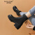 森罗 帕拉（Senro pala）品牌加绒女士时装靴女靴秋冬款2023新款中青年保暖烟筒靴 黑色 加绒 34