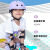 MAZA HONGUAN 玛萨皇冠轮滑护具儿童头盔平衡自行车滑板骑行护膝套装溜冰鞋保护装备 7件套装 萌萌兔粉 可调节（适合2-14岁）四季通用