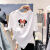 显瘦可爱韩版印花女洋气网红爆款时尚外穿圆领ins百搭新款短袖T恤 7766白色 M