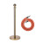 月桐（yuetong）圆球金色礼宾杆隔离护栏含麻绳 YT-D0485 含金色杆+银钩桔色麻绳 950×320×51mm 1套