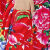 琴宝俏东北花棉袄女加绒冬装中国风棉服外套外出棉绸大码开衫韩版中袖长 红牡丹 （面料） 1XL（90-130斤）
