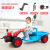 新款电动拖拉机儿童可坐人小男孩宝宝手扶双人遥控玩具车四轮汽车 标准蓝色+硬座+双驱12V7A电瓶+ 双驱动