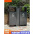 不锈钢户外分类垃圾桶公园景区大号金属环卫果皮箱市政室外垃圾箱 KS3362双分类桶银灰色