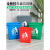 垃圾桶无盖商用厕所餐厨垃圾箱厨房分类餐饮办公室带盖大号桶 60L翻盖桶绿色