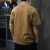 袋鼠（DaiShu）美式复古短袖t恤男夏季潮牌ins高街宽松印花半袖高端重磅上衣男装 咖啡色 L体重110-120斤