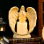 欧式天使蜡烛台摆件led电子复古法式小烛台创意客厅餐桌面装饰品 旧白色-大号