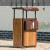 户外垃圾桶果皮箱室外环保分类钢木校园公园景区物业垃圾箱 塑木款双桶