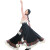 贝意品藏族舞蹈演出服装女藏服套装大摆裙练习艺考考级藏族半身裙女 黑色 裙子 S