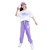 欧颖慕女童运动套装夏季棉质网红女大童短袖t恤裤子夏装新款儿童装女装8 女孩紫色 150cm