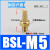 气动铜消声器 长头平头BSL消声排气接头塑料消音器PSL01020304 铜BSL-M5长头M5