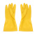 者也 5双加厚加长牛筋乳胶手套防水耐用厨房清洁洗碗劳保手套 M号