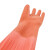 海斯迪克 植绒加长手套 加绒清洁手套 防水防滑耐磨洗碗手套45cm HKsq-596 橘红色1双 M 