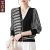 艾宣米（AIXUANMI）妈妈装时尚拼色针织外套韩版宽松显瘦中老年女装开衫上衣2023新款 黑色【单上衣】 均码(建议90-130斤)
