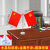 谋福（CNMF）会议室桌旗摆件 国庆节台旗带底座（圆形水钻底座Y款 ）