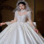 米可杉婚纱新娘主纱2023感法式主婚纱礼服2023新款白色缎面新娘质感 齐地款 XS
