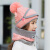 韩国品质女冬面罩潮加绒加厚针织帽韩版脖套三件套装骑车户外休闲 米色