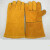 加厚牛皮电焊手套耐磨隔热耐高温防阻燃焊接工业建筑劳保手套 36厘米黄色双层加绒里电焊手套 XL
