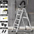 阿笛莫（ADIMO） 梯子加厚碳钢人字梯五步折叠梯加宽踏板登高工程梯铁踏板白色