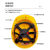 千井中国电建安全帽V型透气ABS监理建筑工地头盔 豪华旋钮款黄色