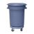 塑料环卫垃圾桶大容量商用餐饮加厚带轮带盖圆形户外大垃圾桶 120升垃圾桶带轮带盖