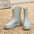 彬单 个性雨鞋PVC材质耐磨防滑纯色外出套筒 灰色 36 