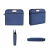 B4牛津布袋防水手提文件袋公文包定制帆布公文袋会议资料印刷logo 0812蓝色