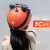 橙央电动车头盔夏季通用男女哈雷半盔防晒轻便可爱复古 3C认证桔色小熊-透明眼镜 均码