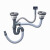 厨房洗菜盆下水管管道配件水槽双槽水池下水器洗碗池排水管子套装 三通（螺纹内径45mm）