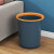 撞色垃圾桶压圈北欧简约加厚垃圾筒办公纸篓垃圾桶  小号21*16.5* 蓝黄色